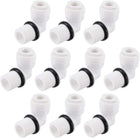 Quick Connector L Type G1/4 Male Thread to 1/4" Tube, Elbow Connect Fittings for RO Water Purifier, 29x27mm White Black 10Pcs