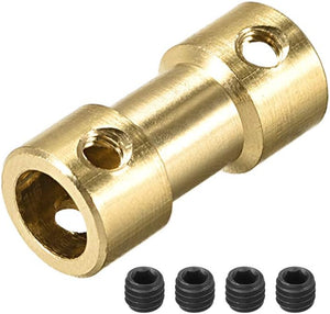6mm to 6mm Bore Rigid Coupling, 20mm Length 9mm Diameter, Copper Shaft Coupler Connector, Brass Tone 2Pcs