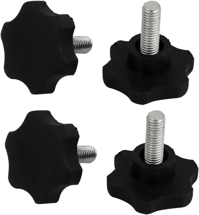 M8 x 20mm Male Thread Plastic Star Head Screw Clamping Handle Knob Grip 4pcs