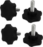 M8 x 20mm Male Thread Plastic Star Head Screw Clamping Handle Knob Grip 4pcs