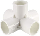 5 Way Elbow PVC Pipe Fitting Furniture Grade 25mm Size Tee Corner Fittings White 2pcs
