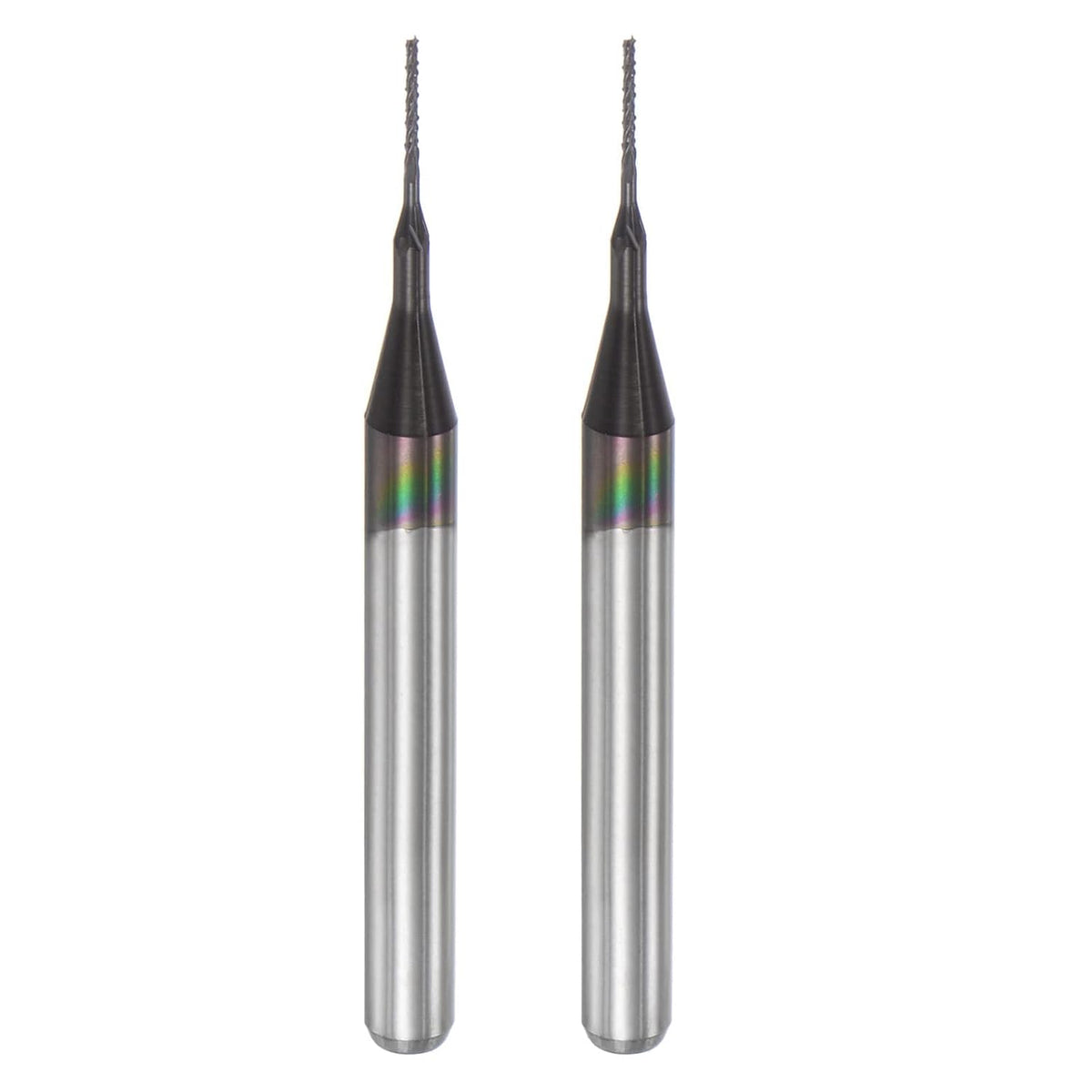 End Mill CNC Router Bits, 0.5mm x 4mm 1/8" Shank Diamond Film Coated Carbide Engraving Bit Milling Cutter Right Hand for PCB Plastic Fiber Wood 2pcs