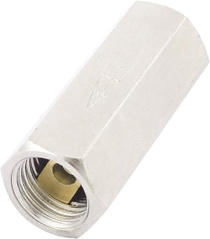 1/4" PT Threaded Air Gas Water One Way Check Valve Silver Tone