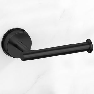 LinkMejor Suporte de Papel Higienico de Ventosa, Suporte de Papel Higienico de Aço Inox SUS 304 para Banheiro, Suporte de Papel Higienico de Parede para Cozinha - Preto Mate