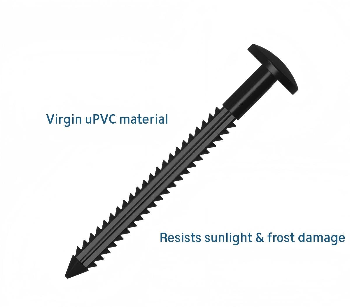 3 นิ้ว Vinyl Shutter Fasteners 40 แพ็ค ปลายดำ ติดตั้ง Shutter ภายนอก