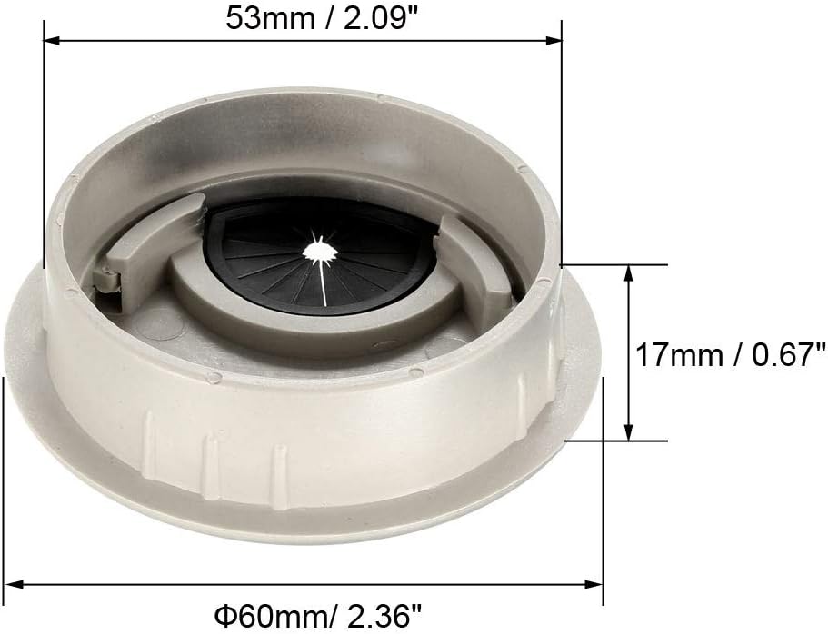 Cable Hole Cover, 2-1/8" ABS Desk Grommet for Wire Organizer, 10 Pcs (Silver Tone)
