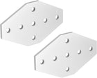Outside Joining Plate, 100mm x 60mm x 4mm with 7-Hole Joint Bracket for 2020 Aluminum Profile, 2 Pcs (Silver)