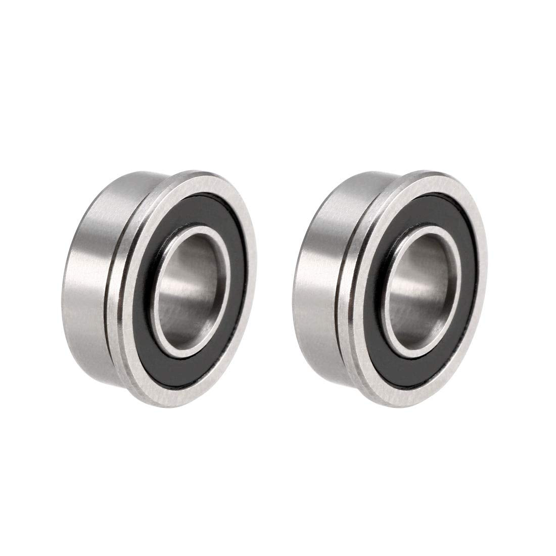 FR188-2RS Flanged Ball 1/4" x 1/2" x 3/16" Double Sealed (GCr15) Chrome Steel Flange Rip Bearings 2pcs