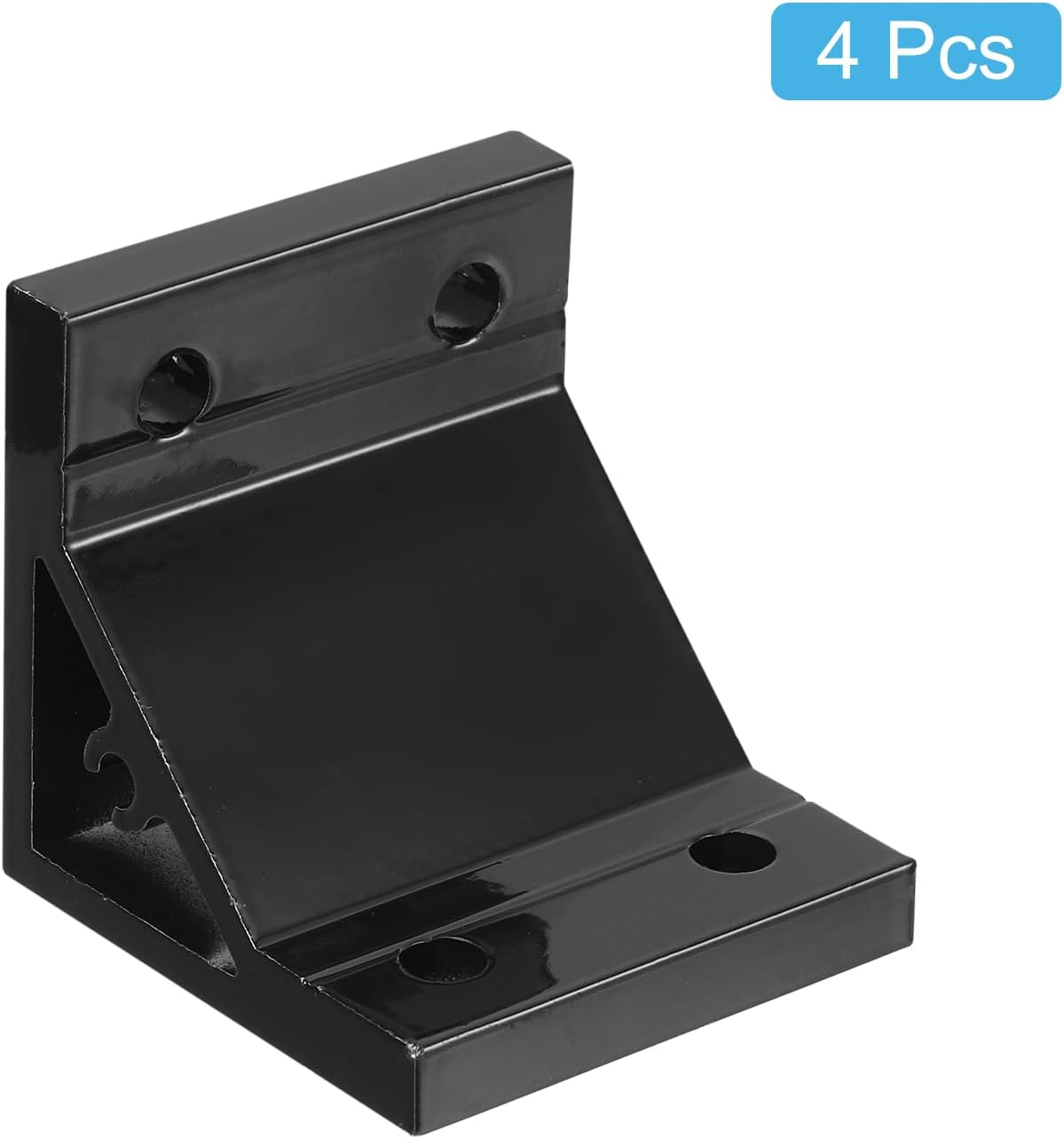 2Pcs 90 Grad Aluminium-Profil Eckenklammern, Eckenstreben Verbindungsstücke für 3060 Serie (Schwarz)