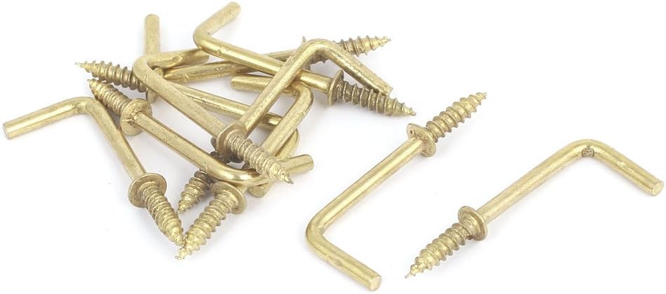 39mm x 14mm L Shaped Shoulder Screw Dresser Dress Cup Hook Hanging Hanger 10PCS