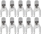 10Pcs SNB1.25-3.2 Non-Insulated U-Type Brass Crimp Terminals AWG22-16 Wire Connector Silver Tone