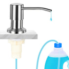 LinkMejor Soap Dispenser for Kitchen Sink, Upgrade Built in Sink Soap Dispenser Brushed Nickel, Countertop Sink Soap Dispenser Pump with 47" Extension Tube kit, No Need More Refills