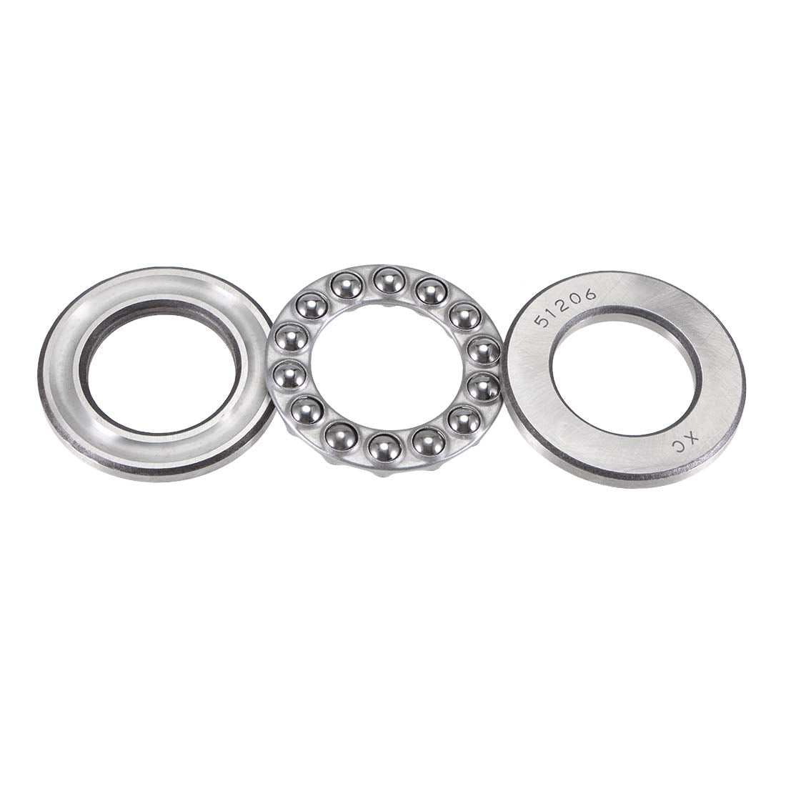 51206 Thrust Ball Bearings 30mm x 52mm x 16mm Chrome Steel One-Way Rolling Direction