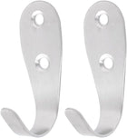 2pcs Bathroom Kitchen Door Screw Fixing Single Metal Hooks 2.3" 5.8cm
