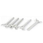 M8x60mm 1.25mm Pitch Carbon Steel Wing Bolt Butterfly Screw 5pcs