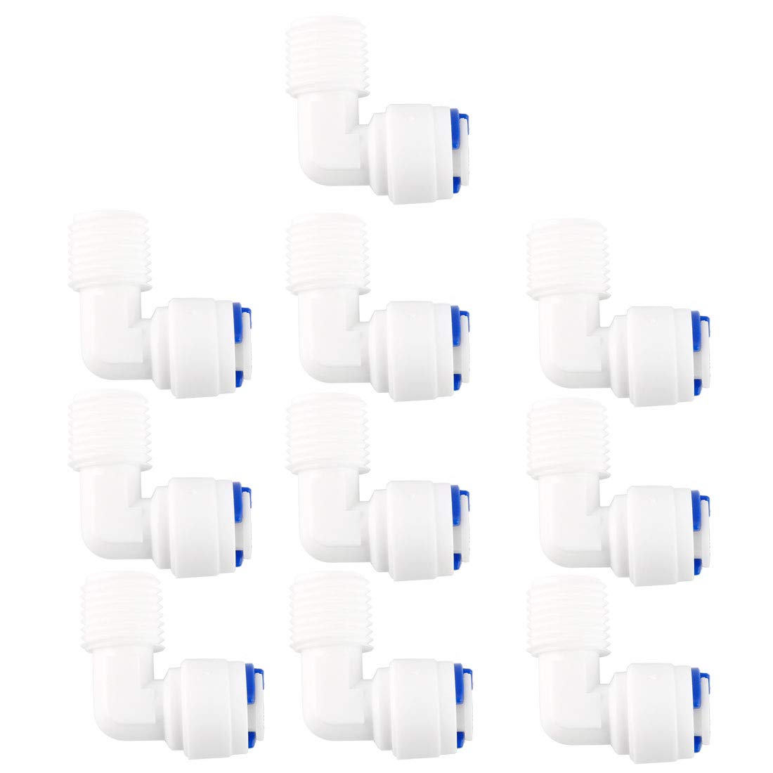 1/4 Inch BSP Male to 1/4 Inch OD Elbow Quick Connect Water Purifiers Tube Fittings Push in to Connector Filter RO Tubing Connector for RO Reverse Osmosis System 10pcs