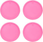 LinkMejor 4 Pcs Large Circle Resin Moulds, Silicone Epoxy Mould Kit with Hole for Pendant Keychains Ornament Jewelry Resin Art Crafts Making DIY Crafts, Pink