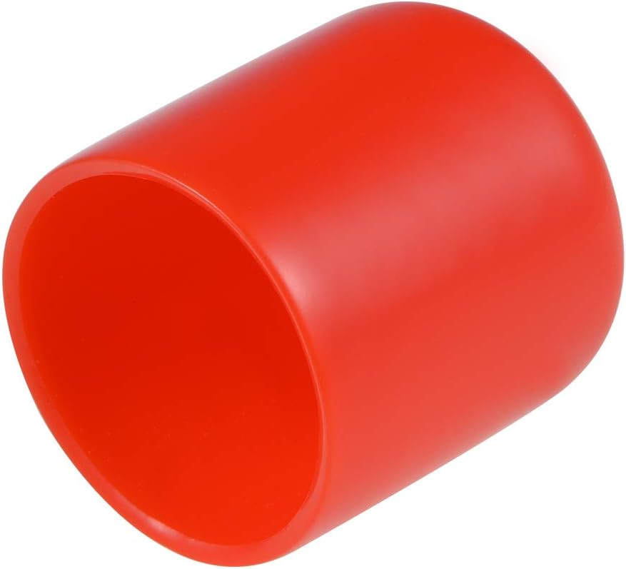 10pcs Rubber End Caps 27mm ID Round End Cap Cover Screw Thread Protectors Red