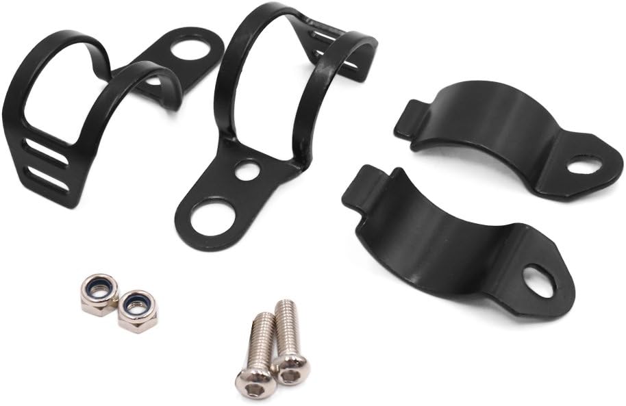 2Pcs Uniwersalne Klamry na Swójce Motocyklowe, Lampa Sygnalizacyjna, Brackets Czarny