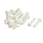 M8 x 40mm Full Thread Nylon Metric Hex Head Cap Screw Bolt 20 Pcs