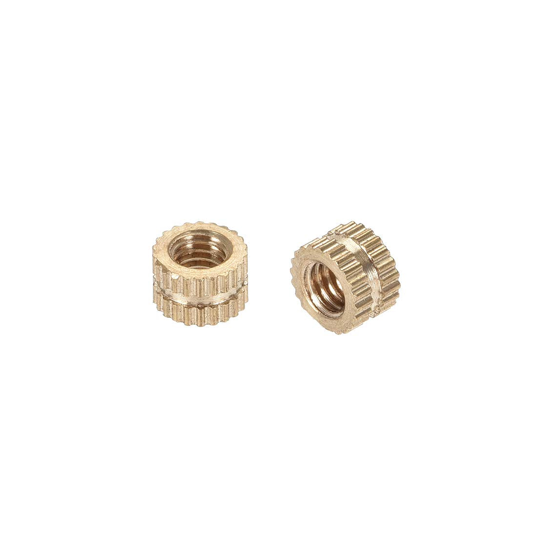 knurled Insert Nuts, 100Pcs M4 x 4mm(L) x 6mm(OD) Female Thread Brass Threaded Insert Embedment Nut for 3D Printer