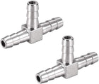 1/4-Inch (6mm) Hose ID Barb Fitting Stainless Steel 3 Way T Shaped Union Home Brew Fitting 2pcs