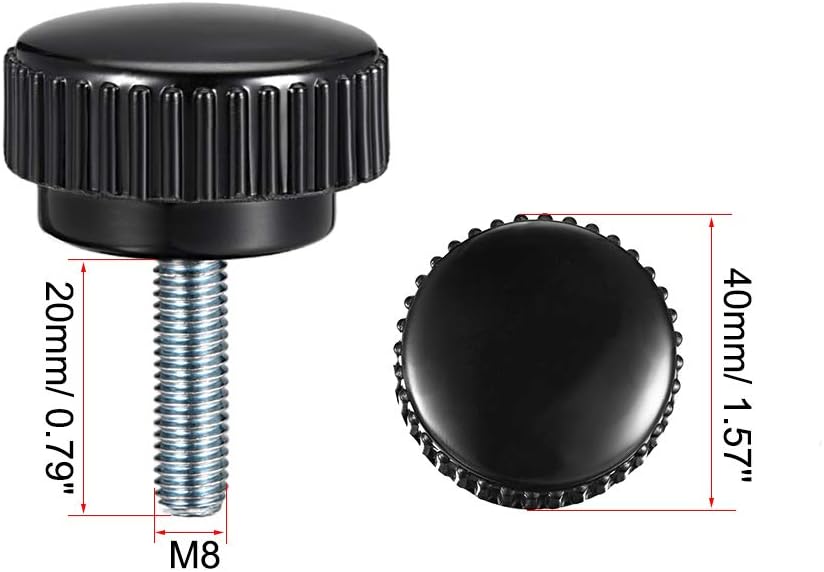 M4 x 10mm 메트릭 남성 스레드 너트형 클램핑 너트, 플라스틱 스레드형 핸드 볼트 너트, 블랙, 5개