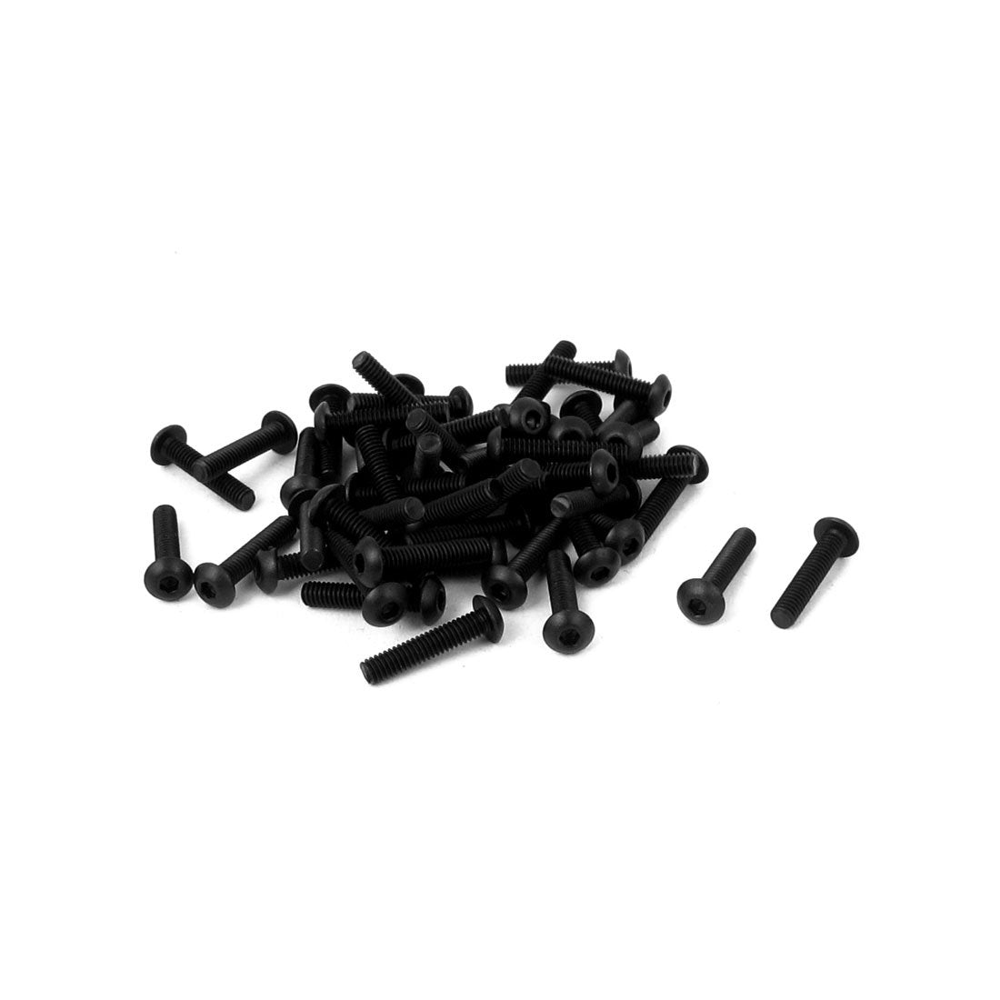 M6x50mm 10.9 Acciaio Lega Bottone Testa Cappuccio Vite a Cerniera a Sezione Esagonale Nera 30pz