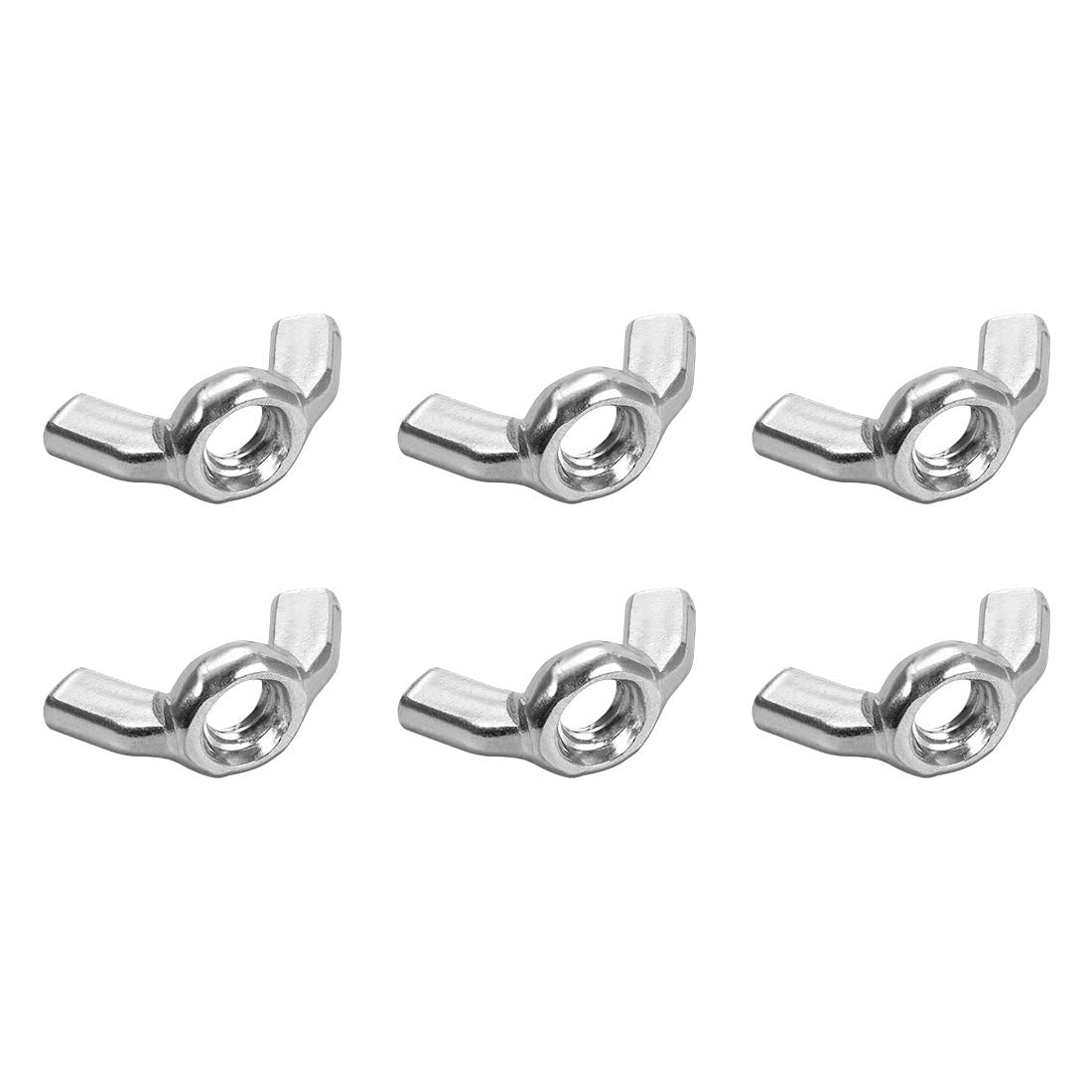 M6 Wing Nuts, Carbon Steel Zinc Plated Fasteners Parts Hurrican Screws Hand Twist Tighten Ear Butterfly Nut, 6pcs