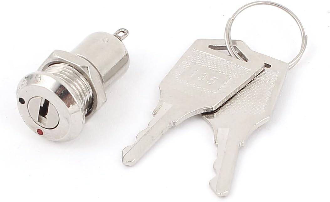 12mm Electric Mini 2 Pin 2 Positions ON/OFF Keylock Switch w Keys