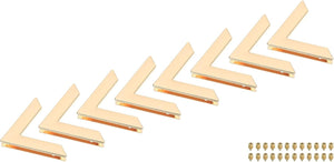 8 Pcs Purse Corner, Corner Protector Decorative Buckle Handbags Leather Clip Edges Handbag Hollow Corner for DIY Sewing Craft Making, Brass