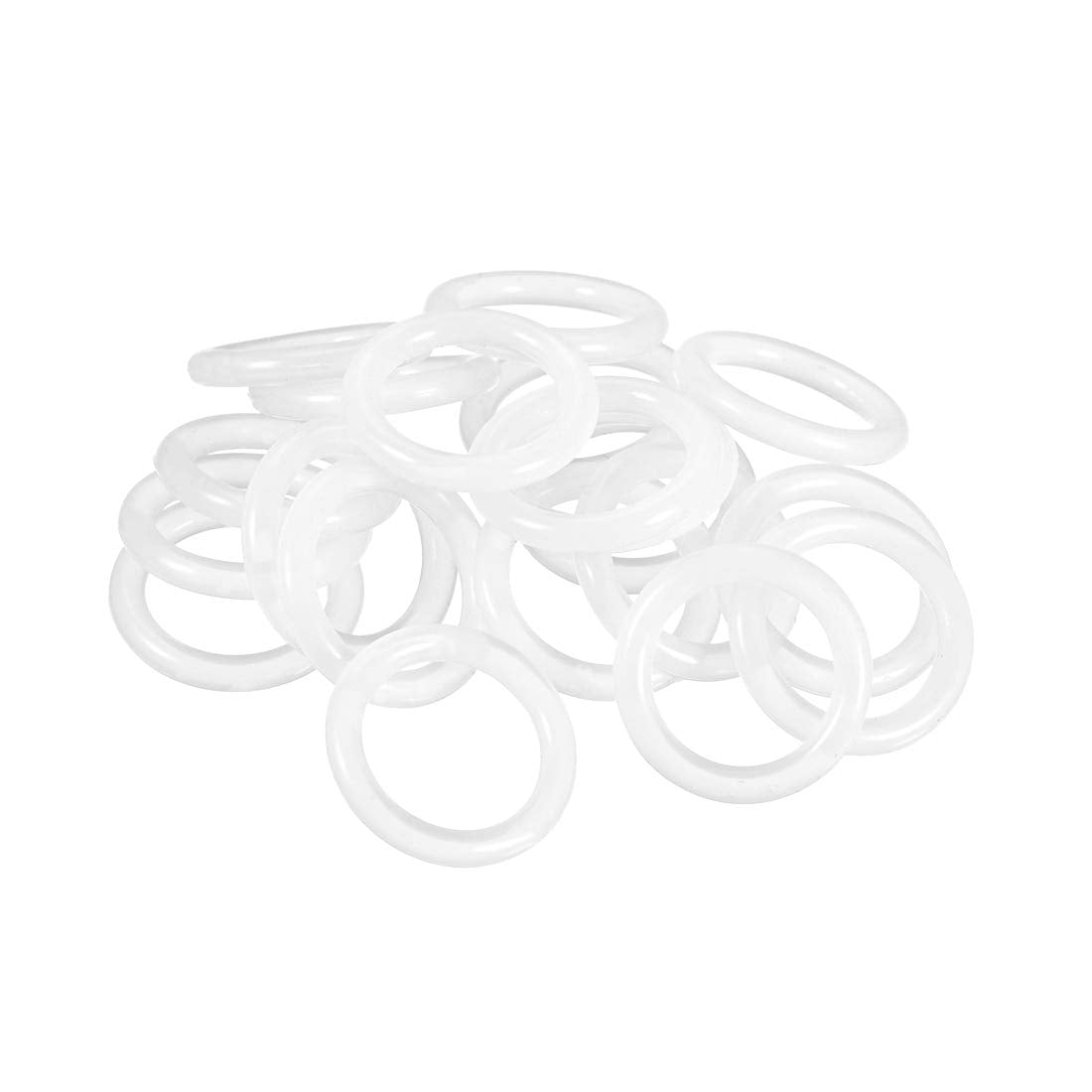 Silicone O-Ring, 21mm OD, 15mm ID, 3mm Width, VMQ Seal Rings Gasket, White, Pack of 20