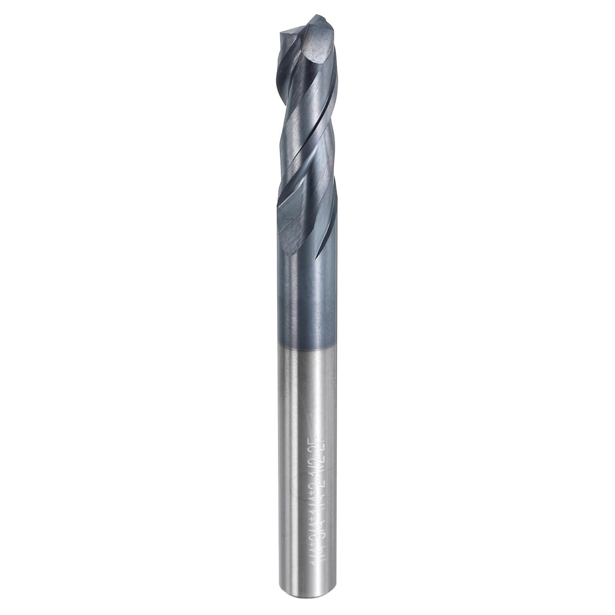 Carbide Square End Mill, 1/4" Dia AlTiN BN Coated 2 Flutes Milling Bit Cutter, for Hardened Steel Cast Iron Alloy Metal, 1/4" Shank 3/4" Cut Length 2-1/2" Long HRC50