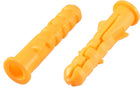 6mmx30mm Plastic Expansion Pipe Wall Anchor Screw Yellow 100pcs