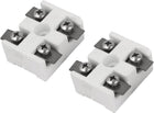 Ceramics Terminal Blocks High Temp Porcelain Ceramic Connectors 2 Way for Electrical Wire Cable 30A 2 Pcs