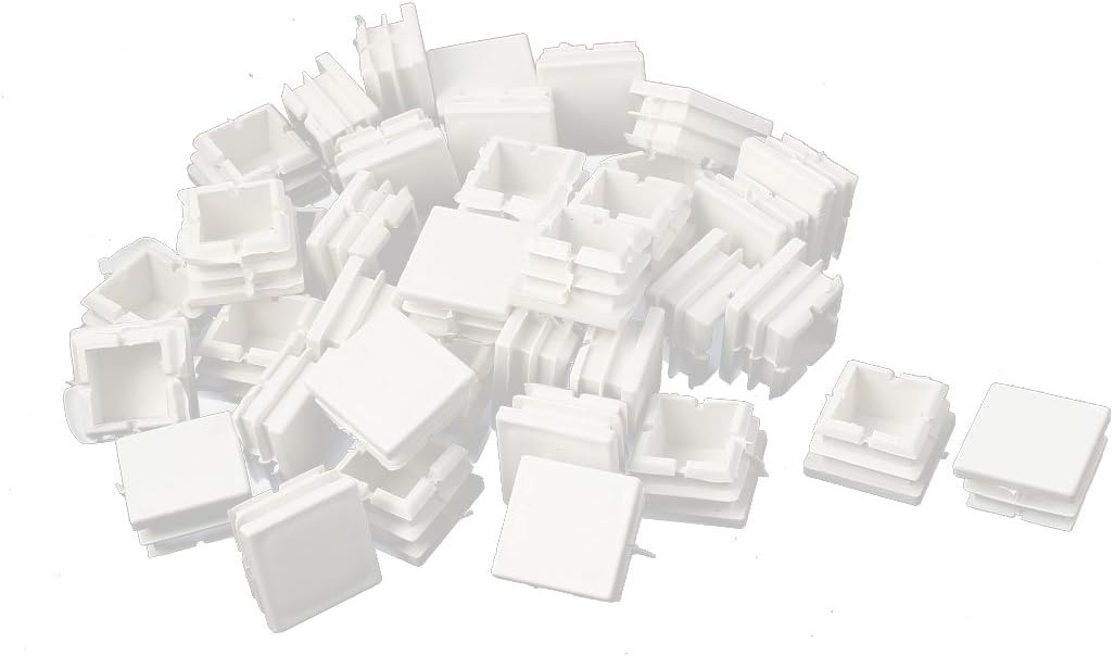 Plastic Square Hole End Cap Tubing Insert Glide 1 Inch x 1 Inch 40 Pcs