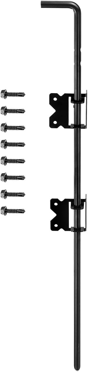 36" Stokbolddørspænge til Træhegn, Jernport Hardware Jorderstativ til Træhegn og Dørhold, Dørhold til Jorden, Sort