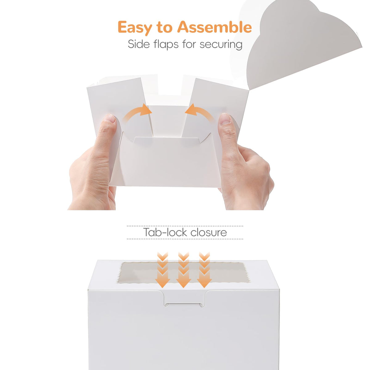 LinkMejor 4Pack 6 inch Small Cake Boxes with Cake Board and Stickers