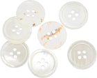 7 Pcs Natural Shell Buttons, 4 Hole Mother of Pearl Buttons 20mm Sewing Craft Buttons for Shirt Sewing DIY Crafts Decoration, White/Red
