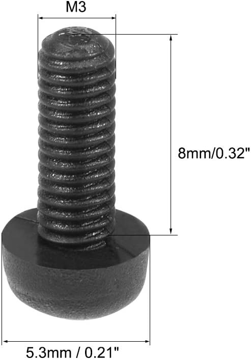 M3x8mm geschraubte Nylon-Phillips-Kreuzkopf Maschinenschrauben, schwarz, 50 Stück