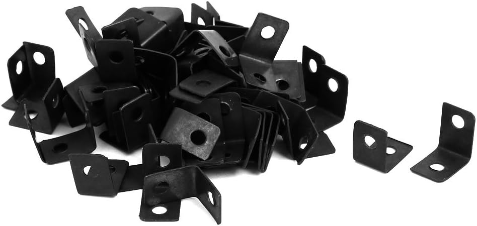80 Pcs 12x9x12mm L-Shaped 90 Degree Angle Bracket Corner Braces Black