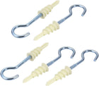 5Pcs Self Drilling Drywall Anchor 16mm Inner Dia Zinc Plated Eye Screw Hook Assortment