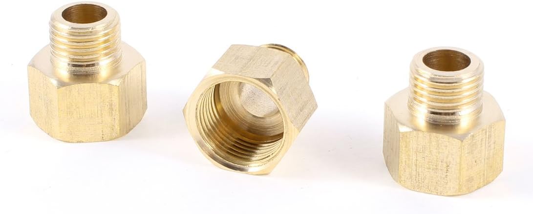 1/4"PT to 3/8"PT Male/Female Thread Hex Nipple Straight Couplers Couplings 3 Pcs