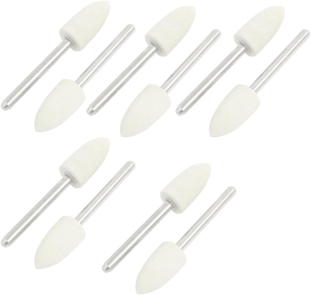 10 Pcs 3mm Shank Felt Polishing Bits for Metal Plastic Polishing