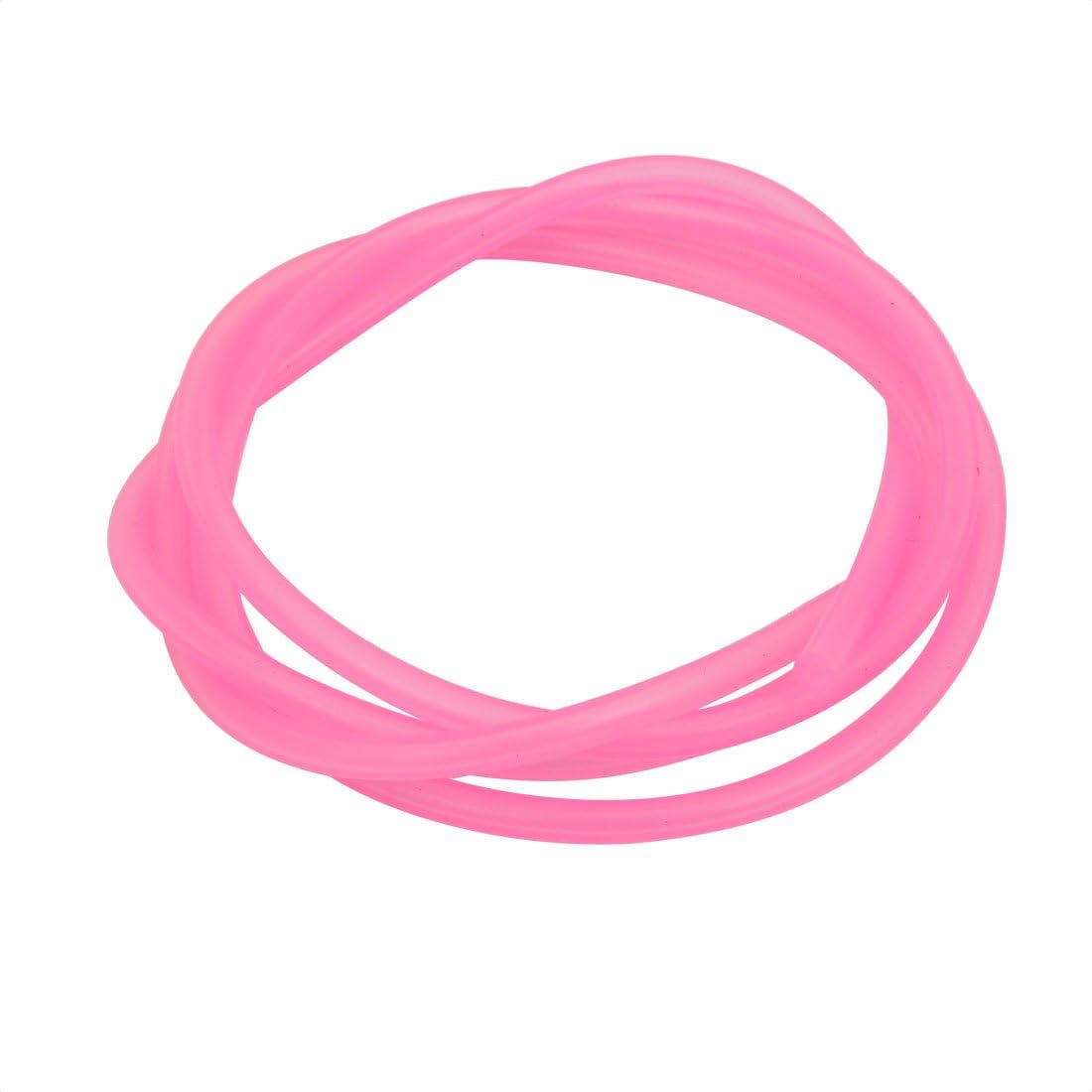 2mm x 4mm Dia High Temp Resistant Silicone Tube Hose Rubber Pipe Pink 1M Long