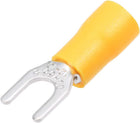 150Pcs SV5.5-5 Insulated Fork Spade U-Type Wire Connector Electrical Crimp Terminal 12-10AWG Yellow