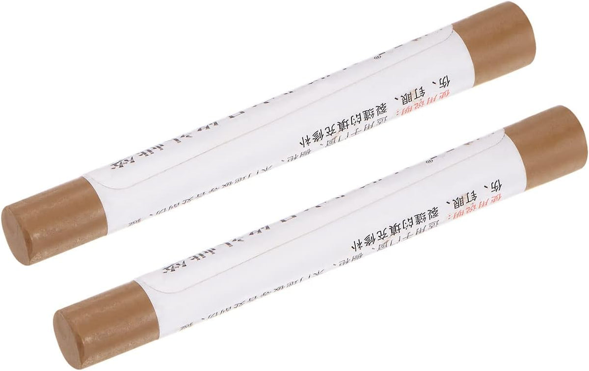 Holz Wachs Füller Stift, 2Stück Möbel Kreide Holz Reparatur Wachs Füller Stift Touch Up Wachs Lack Pins für Kratzer Löcher Boden Laminat Tür Tische, Kamel