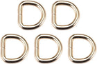 LinkMejor 5pcs Metal D Ring 0.63"(16mm) D-Rings Buckle for Hardware Bags Belts Craft DIY Accessories Gold Tone
