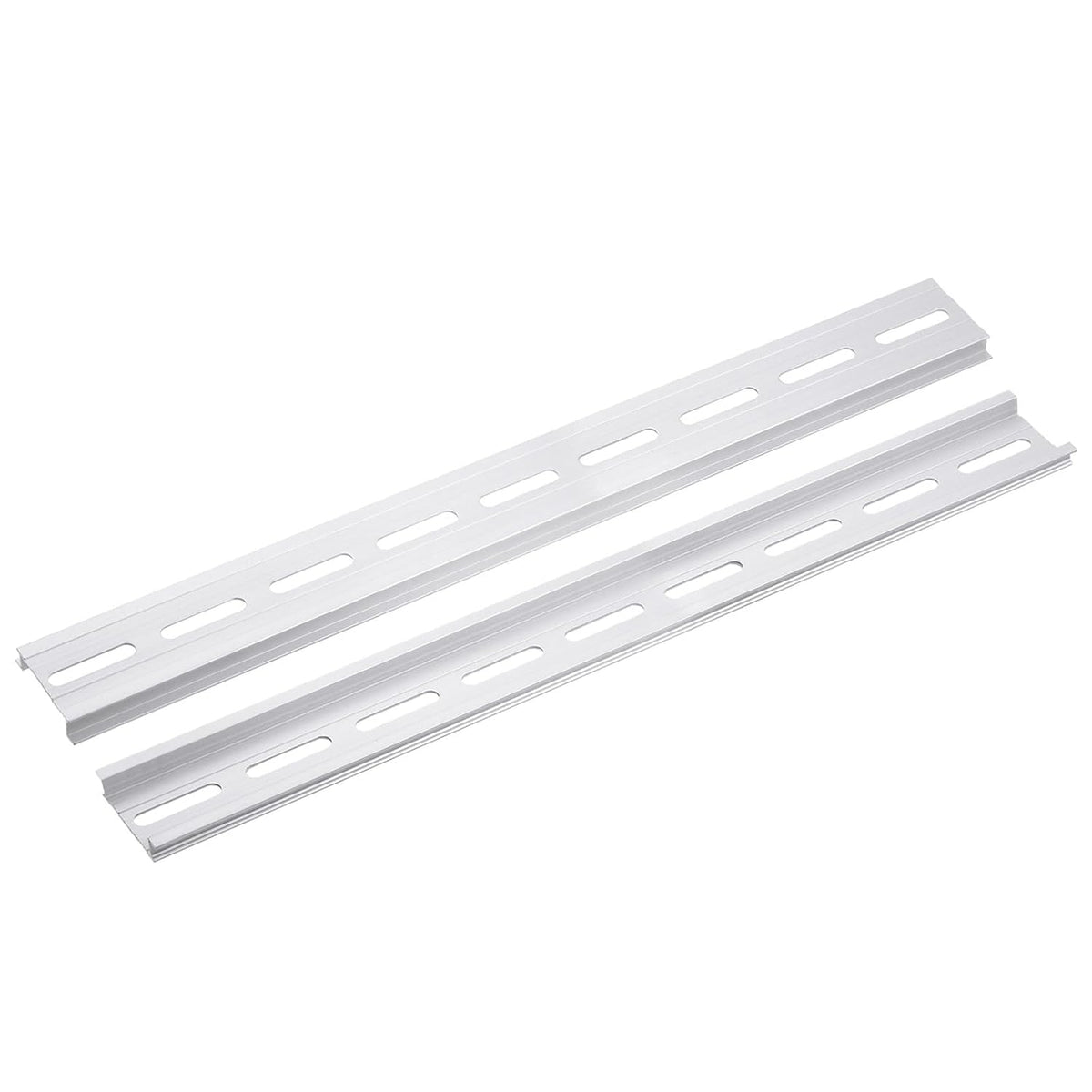 2pcs Aluminum DIN Rails, 12 Inches Long, 35mm Wide, 7.5mm High, C45 Terminal Blocks Contactor Din Rails Terminal Blocks