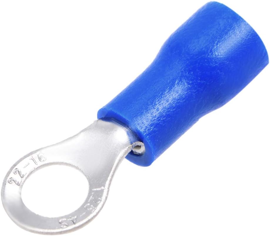 RV1.25-4S Insulated Electrical Crimp Terminal Ring Spade Wire Connector for 22-16AWG 10Pcs